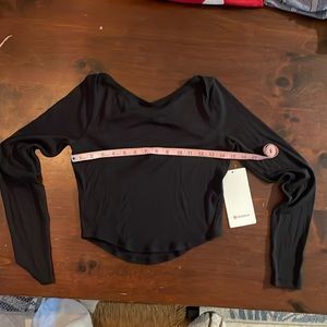 Ribbed modal silk twist-back yoga LS size 4